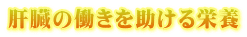 肝臓の働きを助ける栄養 